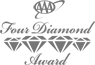 The image shows the "Four Diamond Award" logo with a script font and four diamond shapes in a row.