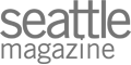 The image shows the logo for "Seattle magazine" in a gray, sans-serif font style.